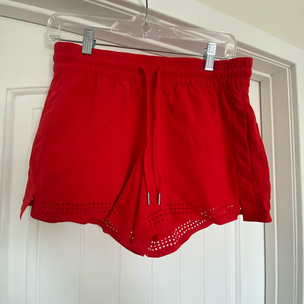 Athleta Red Textured Short